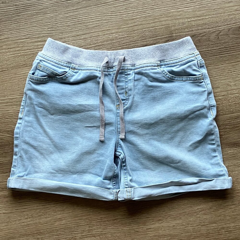 Justice Knit Waist Denim Shorts Size 18